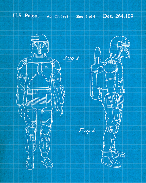 Galactic Bounty Hunter Toy Design Patent - Acrylic Print