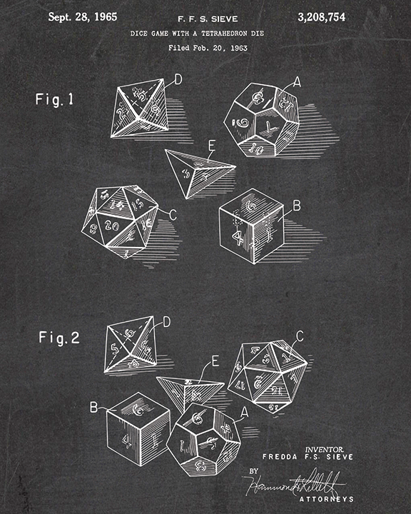 Gaming Dice Set Design Patent - Acrylic Print