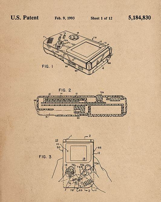Handheld Gaming Console Design Patent - Acrylic Print